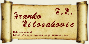 Hranko Milošaković vizit kartica